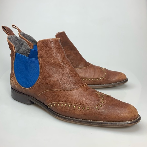 John Fluevog Shoes - JOHN FLUEVOG Leather Ankle Chelsea Boots Studded